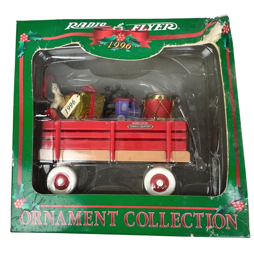 Radio Flyer 1996 Town & Country Wagon Ornament Model 110 Vintage Christmas Boxed